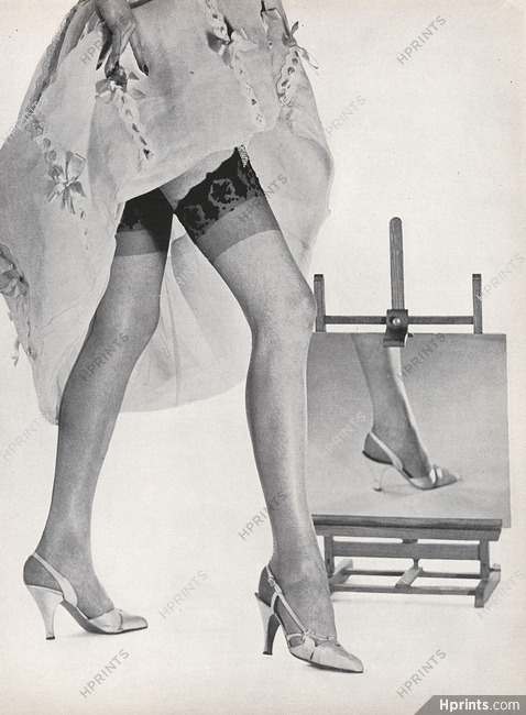 Jacques Fath (Lingerie) 1954 Stockings, Photo Louise Dahl-Wolfe