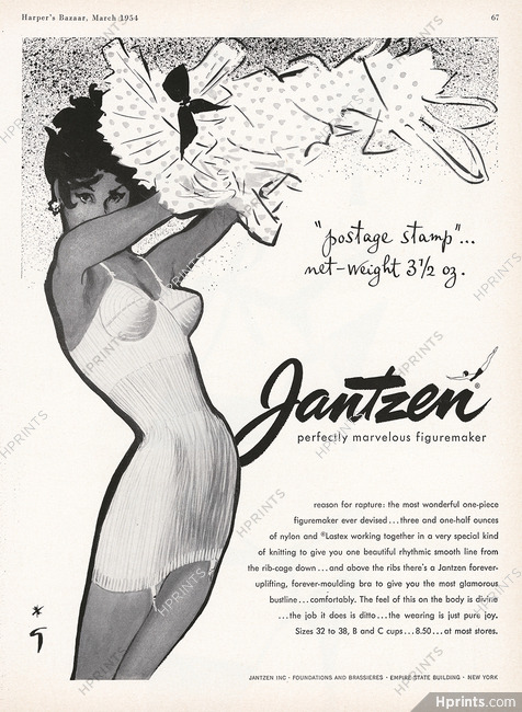 Jantzen (Lingerie) 1954 René Gruau, Corselette