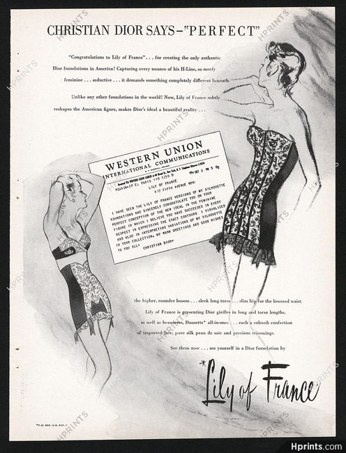Lily of France (Lingerie) 1954 Christian Dior, Corselette