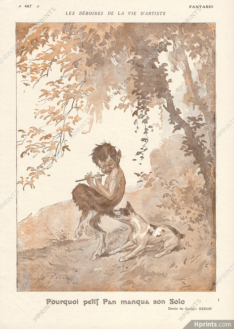 Georges Redon 1919 Little Pan, Flautist