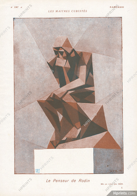 René Reb 1919 "Le Penseur de Rodin", Cubisme
