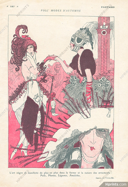 Armand Vallée 1919 L'Art Nègre, The influence of the African Art in Fashion, Poils, Plumes, Amulettes, Foll'modes