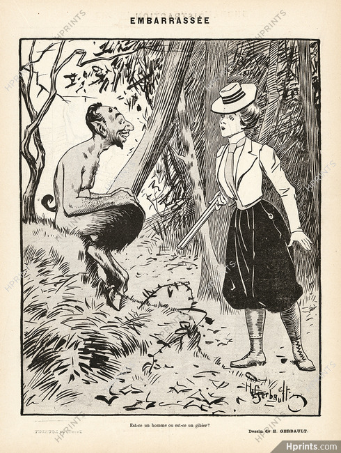 Henry Gerbault 1899 Embarassée, Faun, Huntress