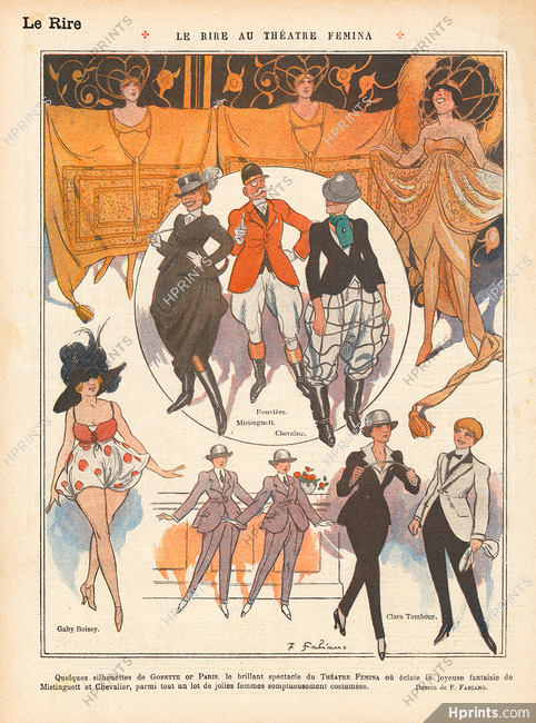 Fabien Fabiano 1917 Au Théâtre Fémina, Mistinguett, Maurice Chevalier, Chorus Girls