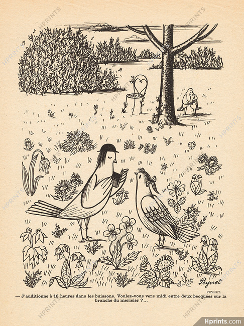 Raymond Peynet 1953 Birds