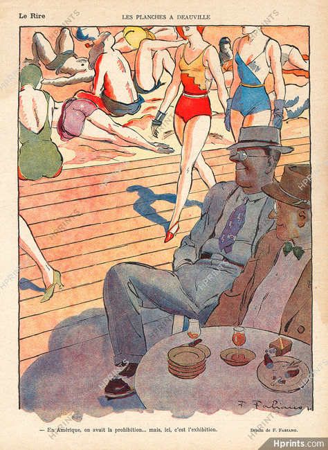 Fabien Fabiano 1930 Les Planches A Deauville, Exhibition, Bathing Beauty