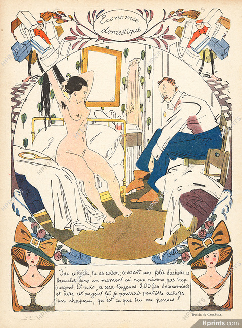 Carlègle 1910 Home Economics, Nude