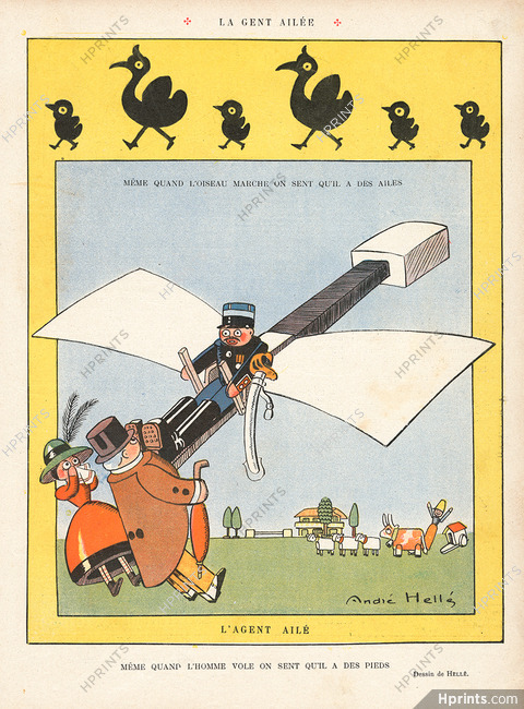 André Hellé 1909 L'Agent Ailé, The Flying Policeman