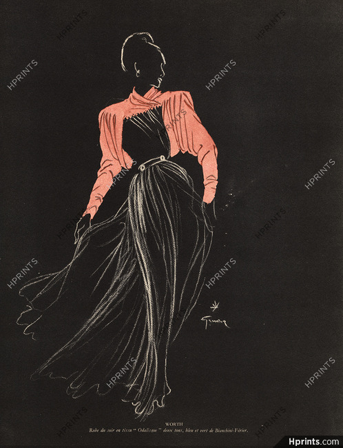 Worth 1945 René Gruau, Odalisque de Bianchini Férier