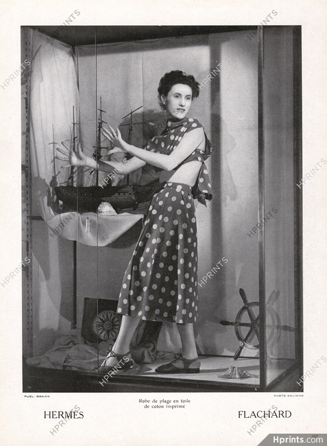 Hermès 1949 Vitrine, Robe de plage, Flachard, Shop Window, Photo Kalinine