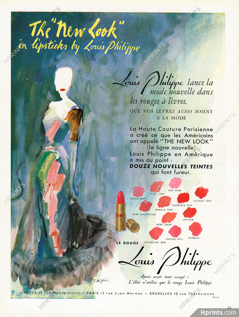 Louis Philippe 1948 The New Look in Lipsticks