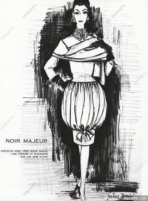 Christian Dior (Yves Saint Laurent ) 1959 Jupe Froncée et Blousante, Jérôme Tramini