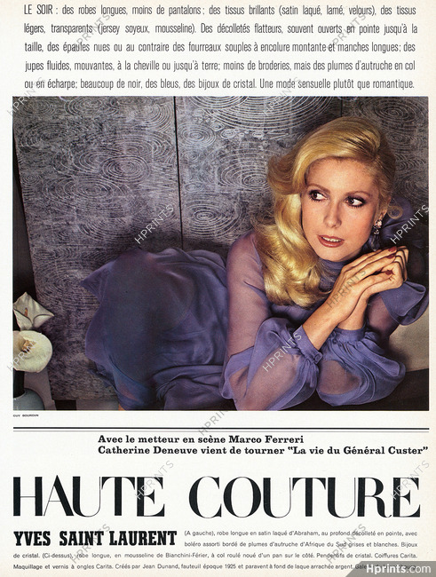 Yves Saint Laurent 1973 Catherine Deneuve, Photo Guy Bourdin