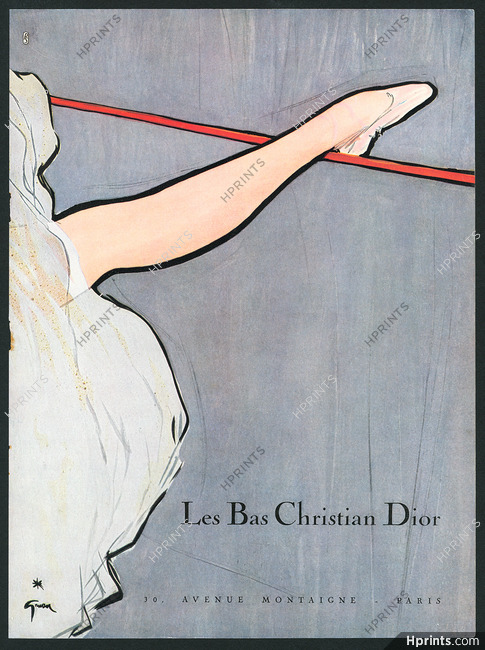 Christian Dior (Lingerie) 1952 Ballet, René Gruau