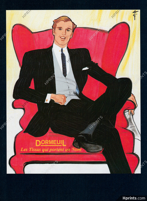Dormeuil 1983 Men's Clothing, René Gruau