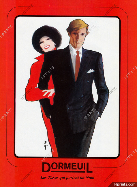 Dormeuil (Fabric) 1988 Men's Clothing, René Gruau