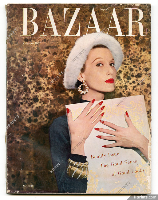Harper's Bazaar October 1952 Beauty Issue, Cover Christian Dior, Photo Louise Dahl-Wolfe