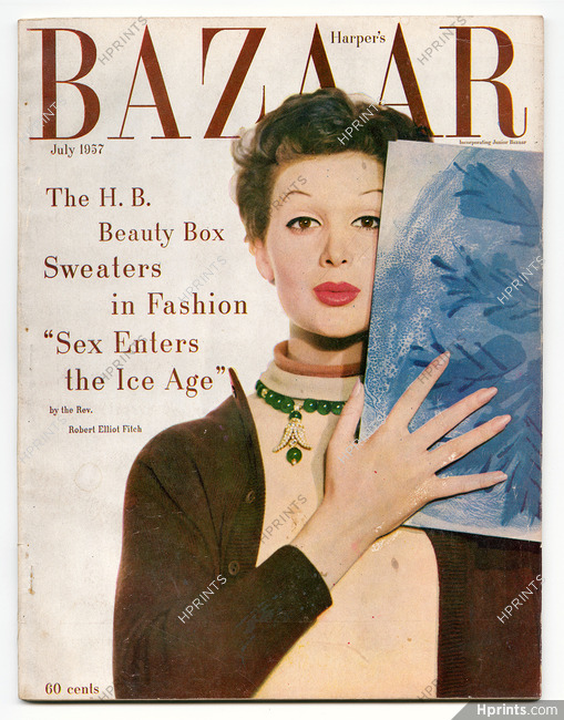 Harper's Bazaar July 1957 Cover Van Cleef & Arpels, Photo Louise Dahl-Wolfe