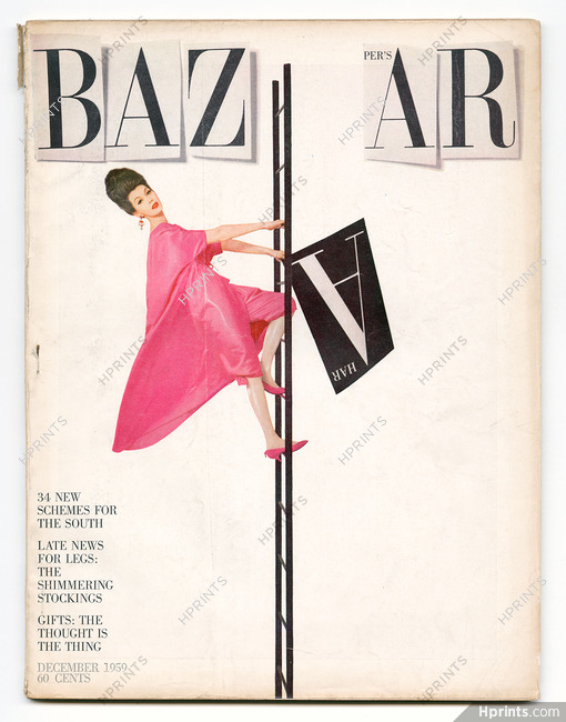 Harper's Bazaar December 1959 Warhol Noel Provincial, Cover Givenchy by Avedon