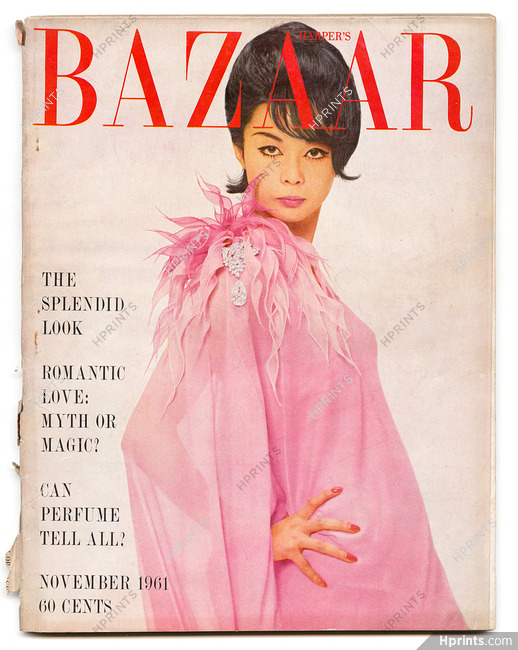 Harper's Bazaar November 1961 Cardin Hiroko, Harry Winston, Cover by Richard Avedon