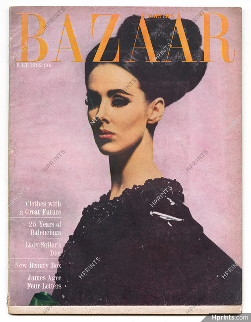 Harper's Bazaar July 1962 Cover Balenciaga, 25 Years of Balenciaga, Photo Kublin