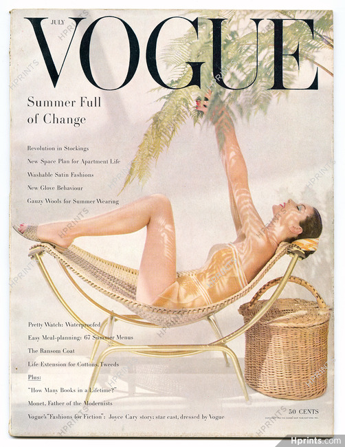 Vogue US July 1955 Cover by Rawlings, Horst, René Bouché, Klein, Penn... Monet by Alexander Liberman