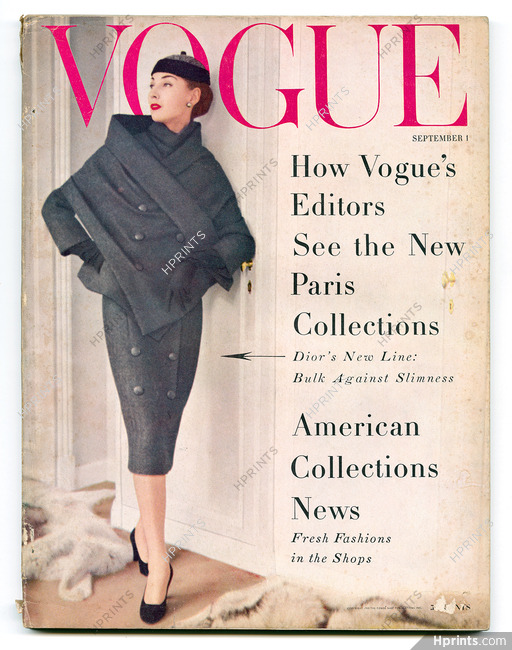 Vogue US September 1, 1955 Christian Dior, The Rise of a New Look, Paris Collections by Henry Clarke and René Bouché, Penn, Horst, Rawlings...