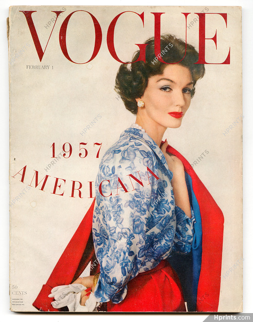 Vogue US February 1, 1957 Americana Issue, Photo Irving Penn, Horst, Prigent, René Bouché...