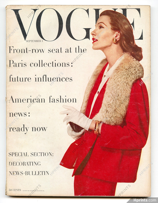 Vogue US September 1, 1956 Paris Look, Cover Penn, Cartier, René Bouché, Henry Clarke, Eric, Horst, Karen Radkai