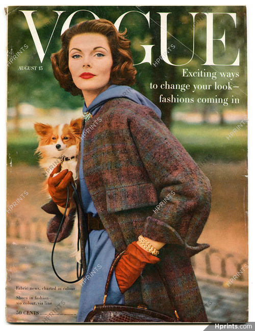 Vogue US August 15, 1956 Henry Clarke, Rutledge, Karen Radkai, René Bouché, Cover Frances Mclaughlin
