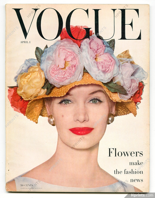 Vogue US April 1, 1956 Photo Irving Penn, Flowers, Marcel Vertès Flowered Circus, Eric, Horst, Coffin, Karen Radkai