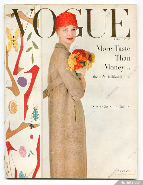 Vogue US February 15, 1956 Photo Karen Radkai, Mary Suzuki, Sylvia Braverman, Eric, Vevean