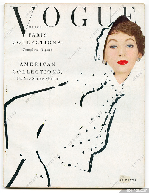 US Vogue March 1, 1953 Cover Blumenfeld, Paris Collections, Henry Clarke, Coffin, René Bouché, Horst...