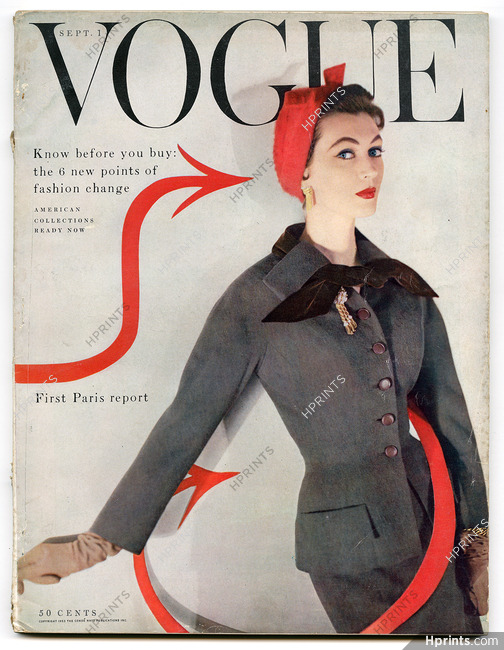 US Vogue September 1, 1953 Paris Report, Horst, René Bouché, Rutledge, Rawlings, Coffin, Blumenfeld (Bryans)