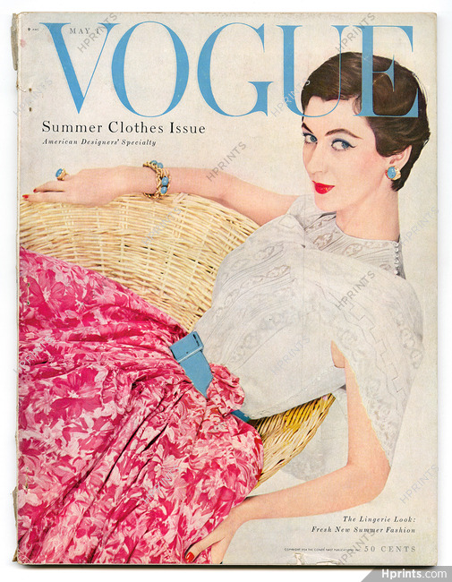 US Vogue May 1, 1954 Blumenfeld (5), Eric, Irving Penn, René Bouché, Prigent, Rawlings...