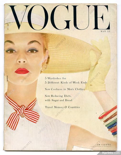 US Vogue May 15, 1954 Photo Blumenfeld (2), Herbert Matter, René Bouché, Rawlings, Irving Penn Dali's Beating Heart Jewel