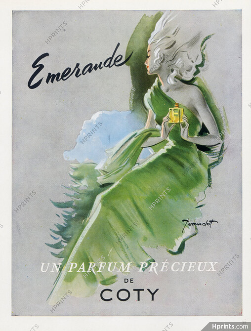 Coty 1949 Emeraude, Un Parfum Précieux, René Jeandot