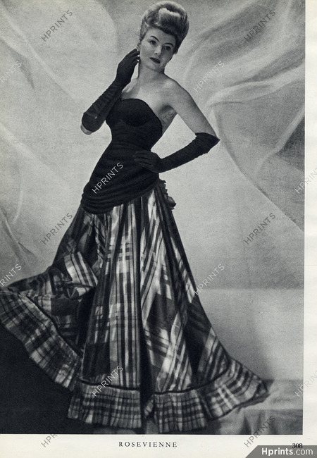 Rosevienne 1946 Evening Gown, Fashion Photography