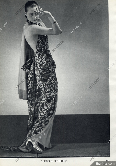 Pierre Benoît 1946 backless Evening Gown