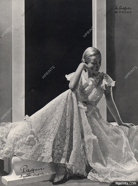 Paquin 1940 Evening Gown, Embroidery Lace, Photo André Durst