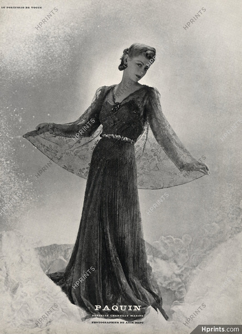 Paquin 1939 Arik Nepo, Evening Gown, Lace