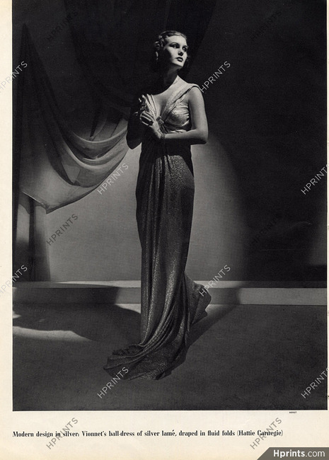 Madeleine Vionnet 1937 Horst, Fashion Photography, Evening Gown