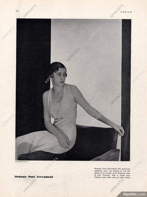 Madeleine Vionnet 1932 Hoyningen-Huene, Mrs Paul Zervudachi
