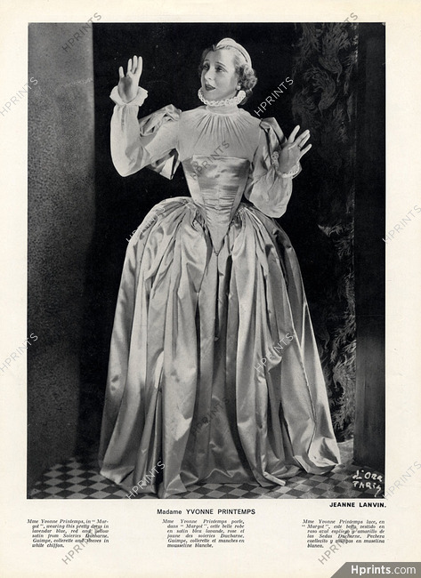 Jeanne Lanvin 1936 Yvonne Printemps, Photo Madame D'Ora