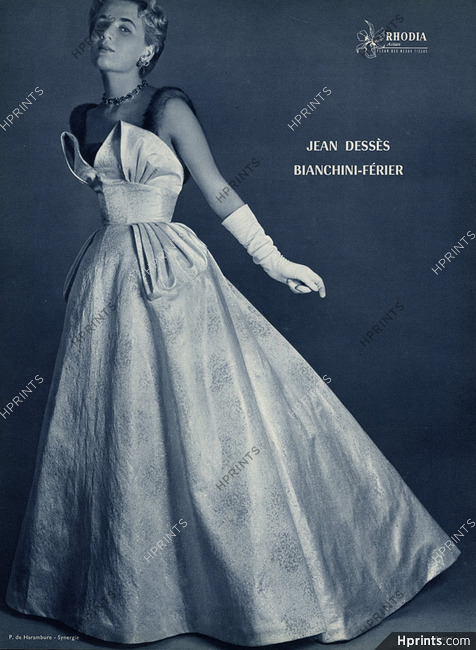 Jean Dessès 1953 Evening Gown, Photo Philippe Pottier, Bianchini Férier