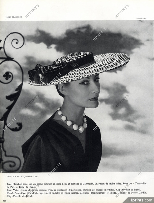 Jane Blanchot (Millinery) 1954 Georges Saad