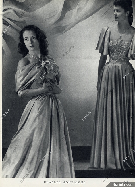 Charles Montaigne 1946 Evening Gown, Fashion Photography