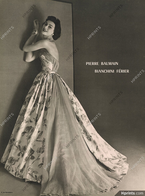 Pierre Balmain 1953 Evening Gown, Bianchini Férier