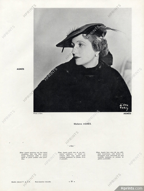 Mrs Agnès (Portrait) 1934 Photo D'Ora