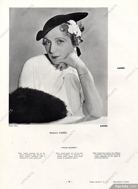 Mrs Agnès (Portrait) 1934 Photo D'Ora